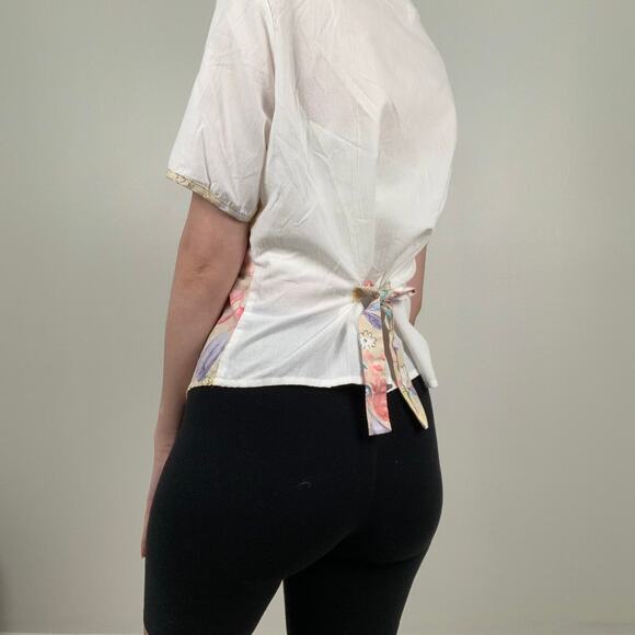 Vintage Tapestry Floral Tie Back Vest Shirt - Picture 2 of 8